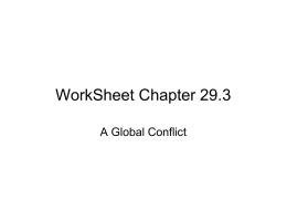 WorkSheet Chapter 29.3 A Global Conflict - Reeths