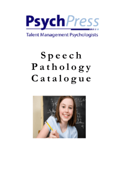 Speech Pathology Catalogue