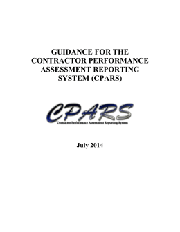 guidance for the contractor performance
