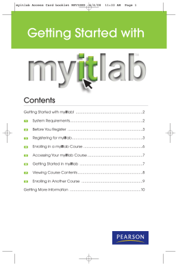 Getting started with MyITLab