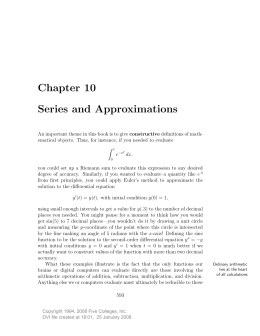 Chapter 10 Series and Approximations