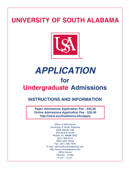 Undergraduate Application