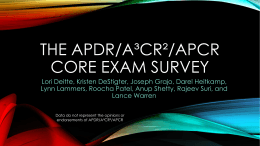 CORE Exam Survey - Results Presentation