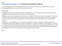 Sample Exercise 13.1 Predicting Solubility