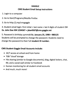 GAGGLE CMS Student Email Setup Instructions