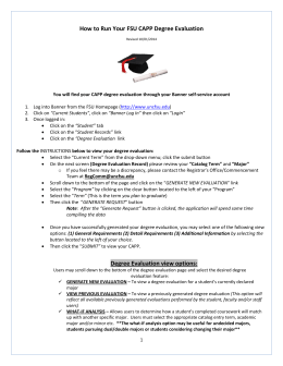 How to Run Your FSU CAPP Degree Evaluation