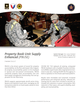 Property Book Unit Supply Enhanced (PBUSE)