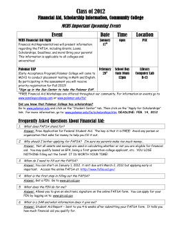 Financial Aid and Scholarship Information