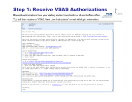 Step 1: Receive VSAS Authorizations