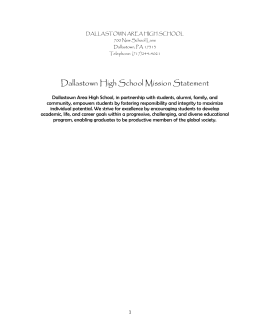 Dallastown High School Mission Statement