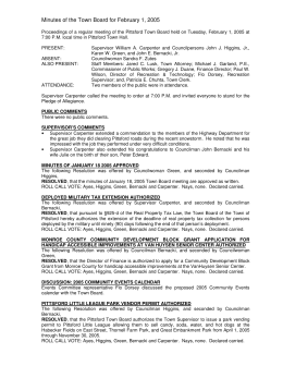 Minutes of the Town Board for February 1, 2005
