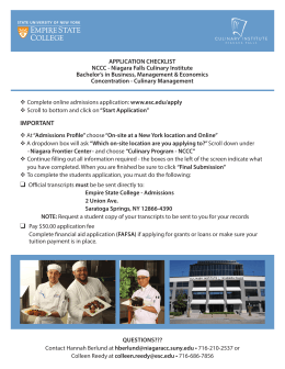 Application Checklist - Niagara Falls Culinary Institute