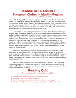 Reading Tier 2: Section 3 European Claims in Muslim Regions
