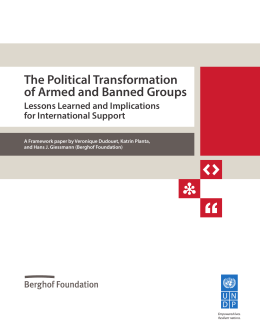 The Political Transformation of Armed and Banned Groups