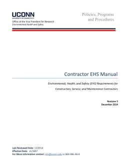 Contractor EHS Manual - Environmental Health and Safety
