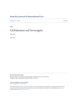 Globalization and Sovereignty - Berkeley Law Scholarship Repository