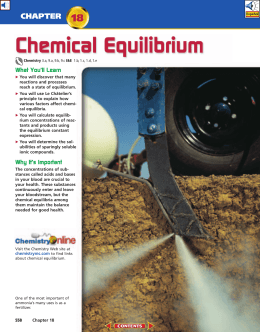 Chapter 18: Chemical Equilibrium