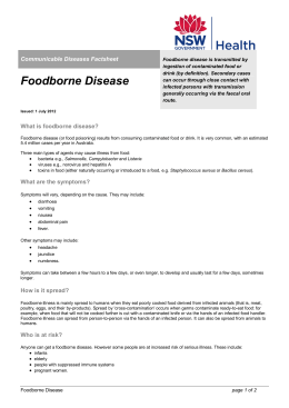 Foodborne disease Factsheet PDF