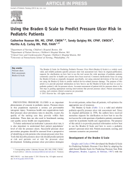 Using the Braden Q Scale to Predict Pressure Ulcer Risk in Pediatric