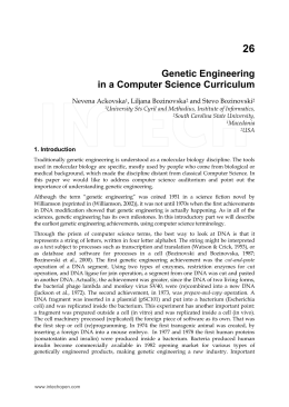 Genetic Engineering in a Computer Science Curriculum
