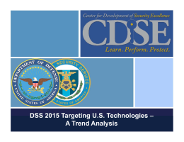 DSS 2015 Targeting US Technologies – A Trend Analysis