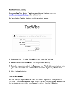 TaxWise Online Training Instructions