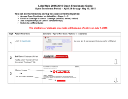 LoboWeb Open Enrollment guide 2015-2016