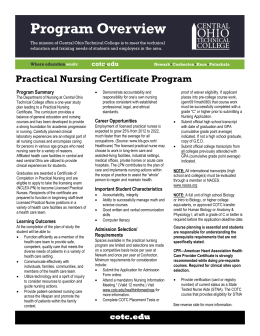 Practical Nursing Certificate Program