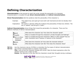 Defining Characterization