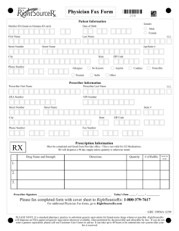 Physician Fax Form