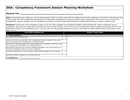Competency Framework Session Planning Worksheet