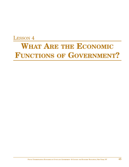 lesson 4 what are the economic functions of government