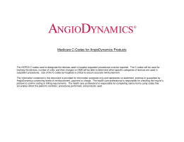 Medicare C-Codes for AngioDynamics Products