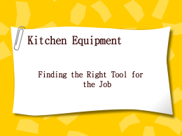 Kitchen Equipment - Mrs. Holmes` Website
