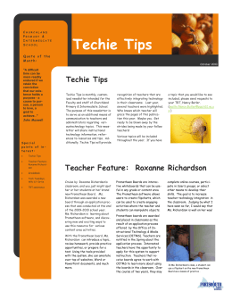 Techie Tips TRT Newsletter Oct2010
