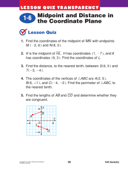 Midpoint and Distance in the Coordinate Plane