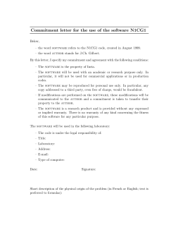 Commitment letter for the use of the software N1CG1