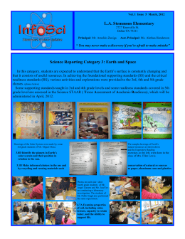 LA Stemmons Elementary Science Reporting Category 3: Earth and