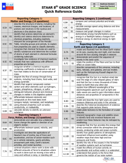 STAAR 8th GRADE SCIENCE Quick Reference Guide - ESC-20