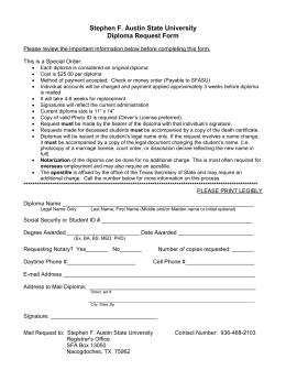 Diploma Request Form - Stephen F. Austin State University