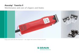 Aesculap® Favorita II Maintenance and care of clippers and blades