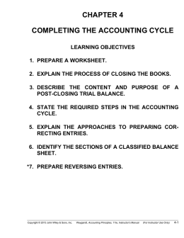 chapter 4 completing the accounting cycle