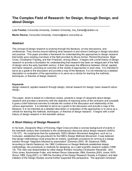 The Complex Field of Research: for Design, through