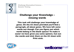 Challenge your Knowledge – missing words