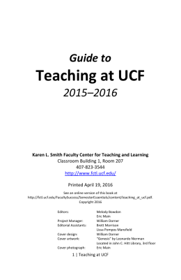 Teaching at UCF - Faculty Center for Teaching and Learning