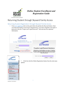 Returning Student through Skyward Family Access