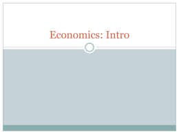 Economics: Intro