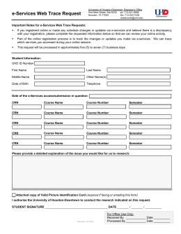 Webtrace Request Form - University of Houston