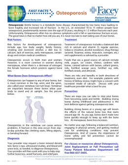 Osteoporosis - Facey Medical Group