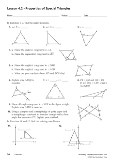 Lesson 4.2 • Properties of Special Triangles
